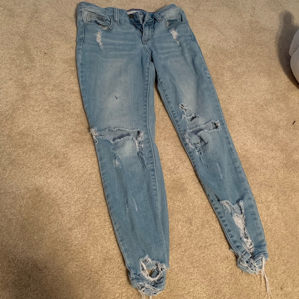 light wash ripped jeans